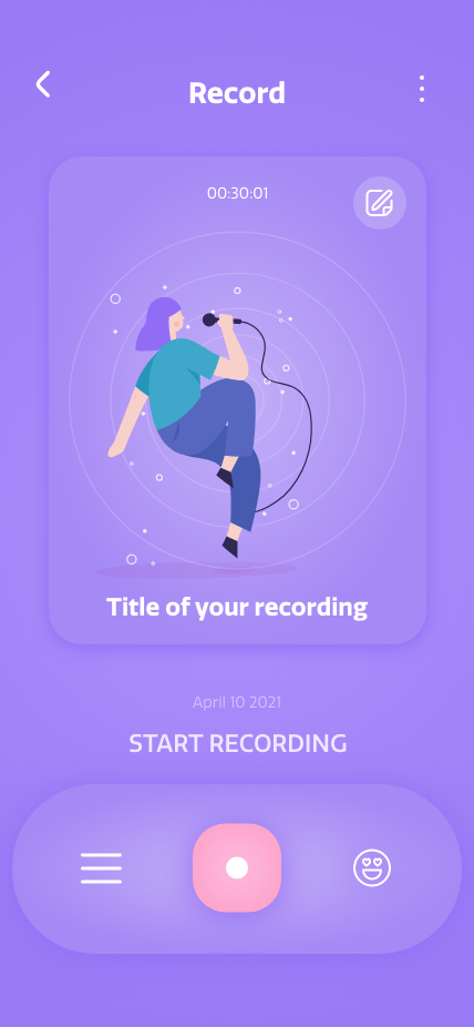 HALO voice recording screen